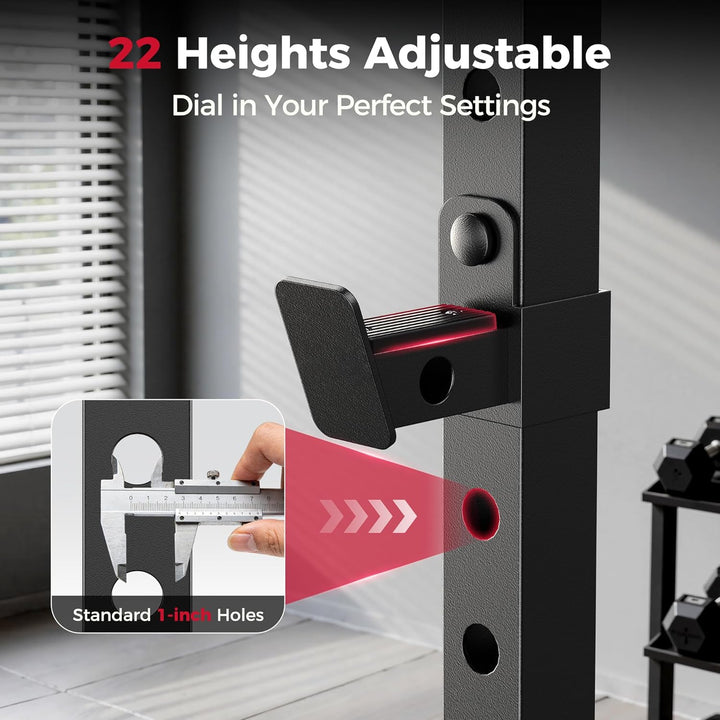 FLYBIRD Power Tower with Pull-Up Bar, Adjustable Multi-Functional Power Rack BLACK001, BLACK001