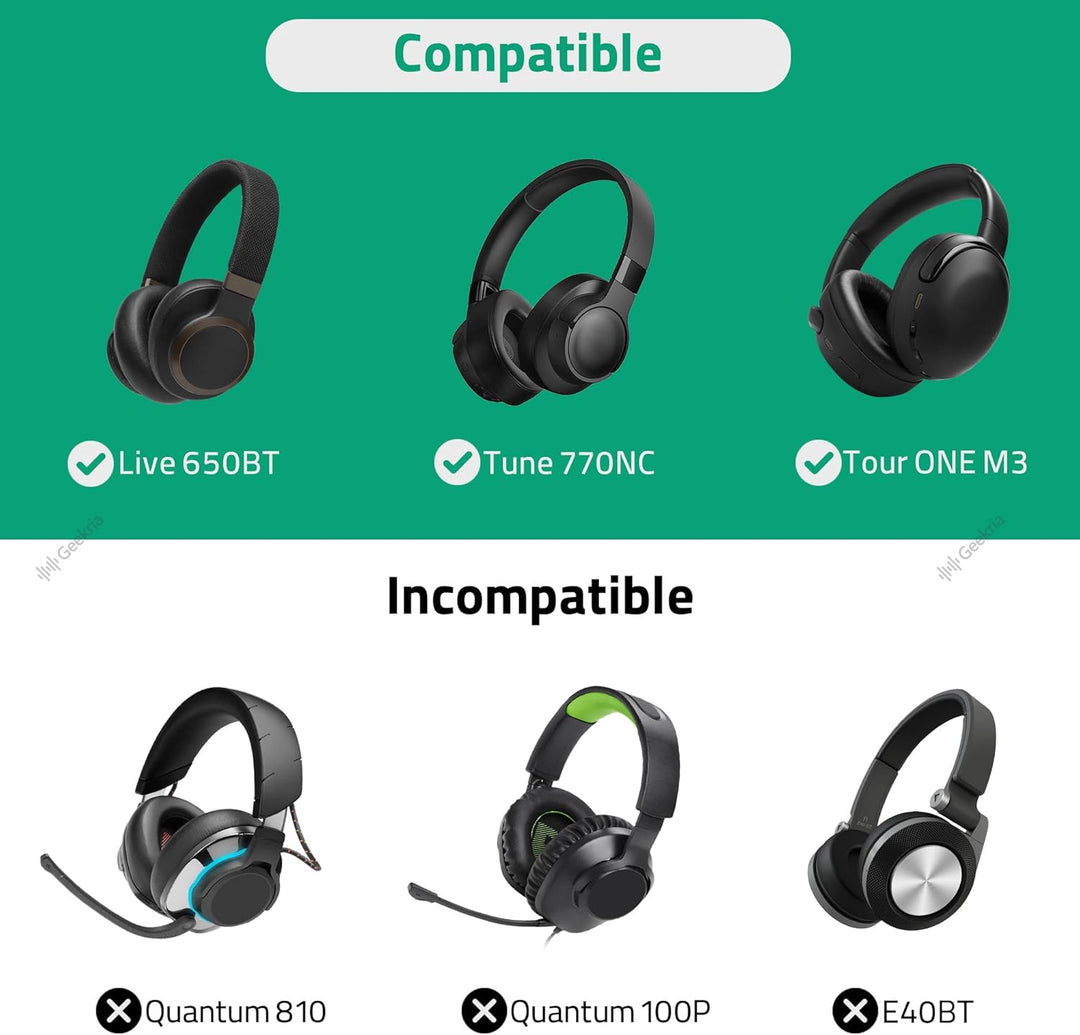 Geekria Tasche Kopfhörer für JBL T750BTNC, Live 650BT NC, Live 500BT, JBL Tune 750, Lifestyle E65BTN