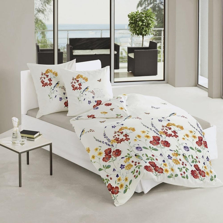 Bierbaum Bettwäsche 6477, Mako-Satin, Made in Germany, bunt 01, 200x200 + 2x 80x80 cm, für das Doppe