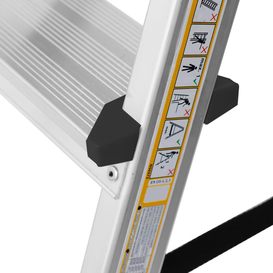 Zweiseitige Aluleiter Klappleiter Haushaltsleiter 2x3 Stehleiter Tragkraft 125kg EN131 | 3 Stufen /