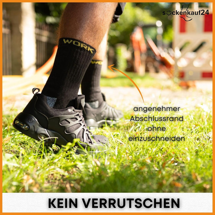 Herren Arbeitssocken (10 oder 20 Paar) WORK Socken Baumwolle 39-42 10 Paar | Schwarz/Grau Meliert, 3