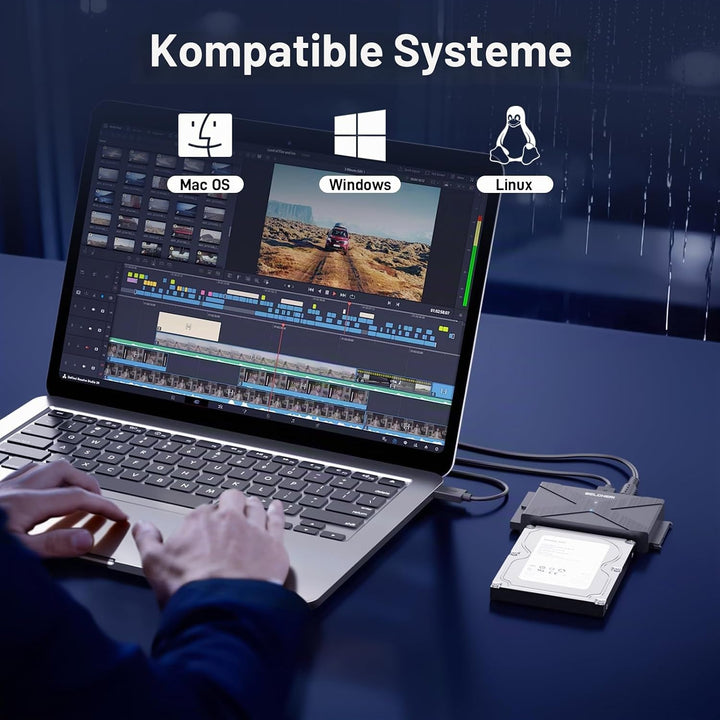 USB 3.0 auf IDE- und SATA-Adapter, externer Festplattenadapter für universelle 2,5 oder 3,5 Zoll SAT