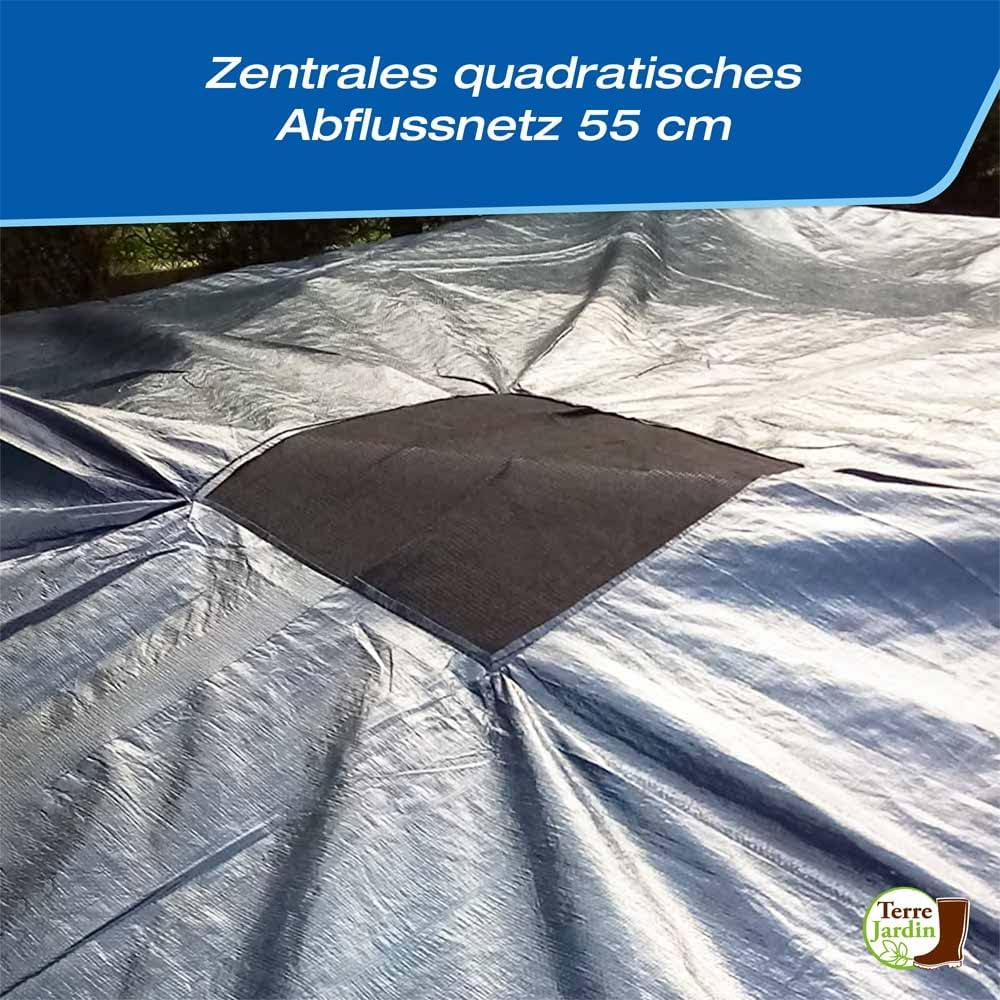 Terre Jardin Abdeckplane für Pool, rechteckig, 9 x 4 m Pour piscine 9 x 4, Blau 9 x 4