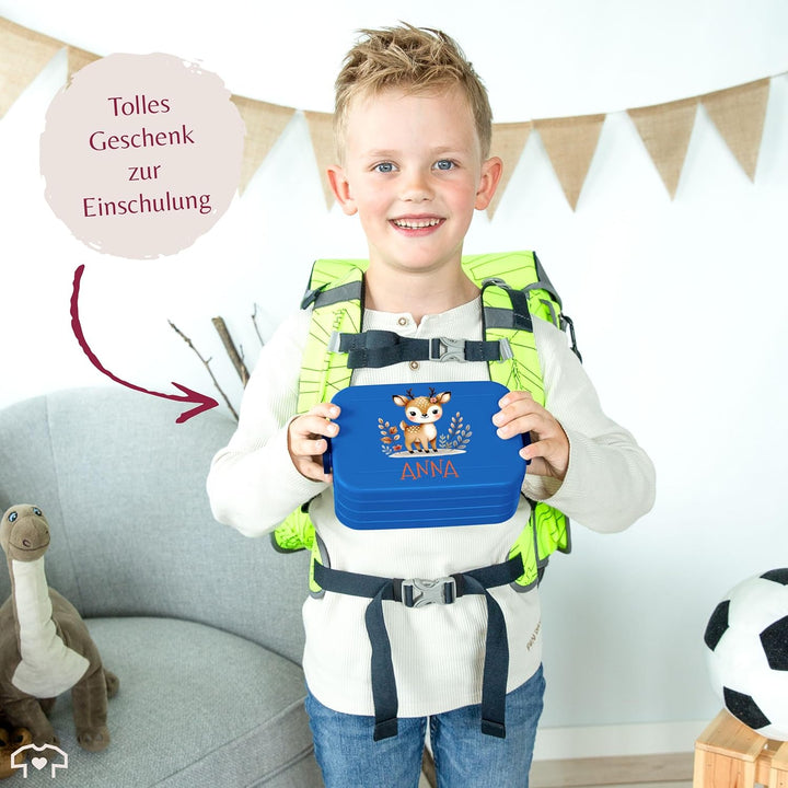 Kinder Bento Box Midi Lunchbox Mepal Bentobox - Kinderbrotdose mit Reh-Motiv | Personalisierte Kinde