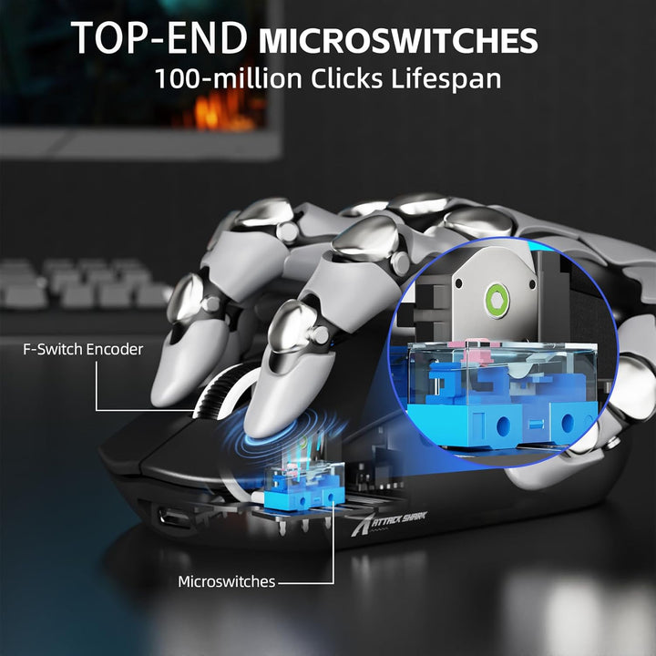 ATTACK SHARK G3PRO Kabellose Gaming-Maus mit Magnetischer Ladestation, PixArt PAW3311-Sensor, Bis zu