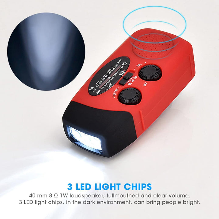 Notfallradio, Radio Tagbares Solar Handkurbelradio, Wiederaufladbar mit NOAA Funktion LED Licht Kata