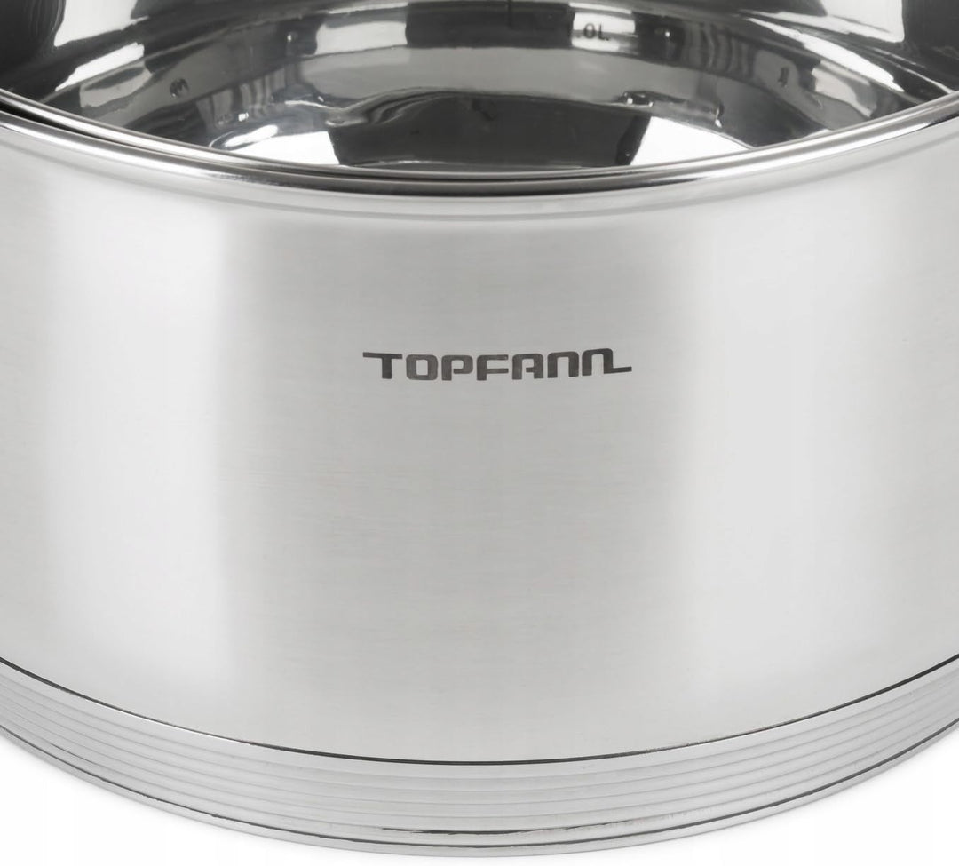 Edelstahl Kochtopf 18cm mit Glasdeckel Topf Suppentopf Universaltopf Induktion 2L