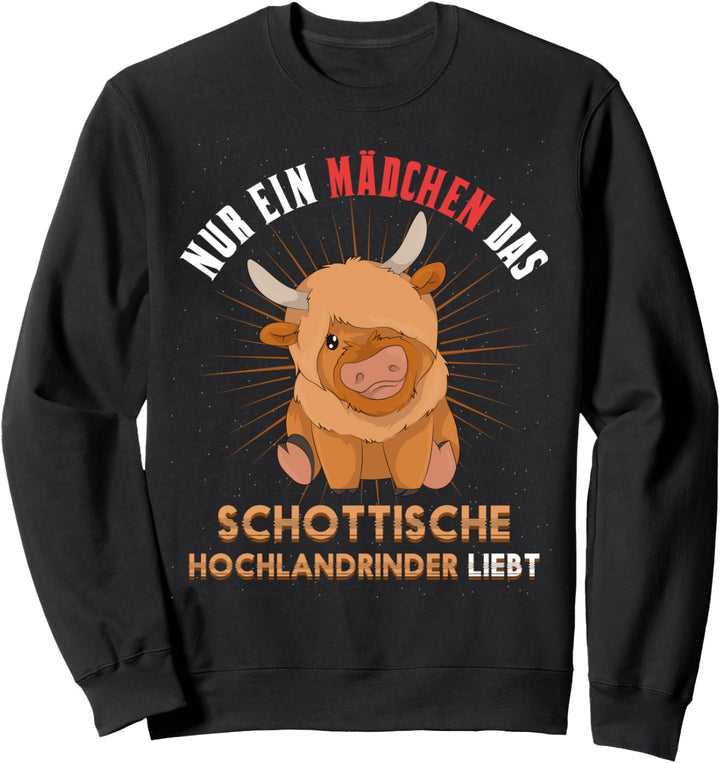 Schottisches Bauernhof Tier Hochlandrind Damen Mädchen Sweatshirt