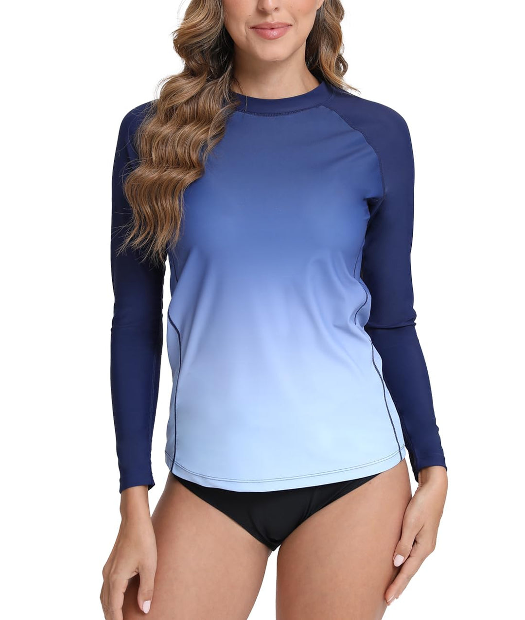 SURFEASY Damen Rash Guard Langarm Sonnenschutz Schnelltrocknend Badeshirt Surf Shirt Schwimmen Badem