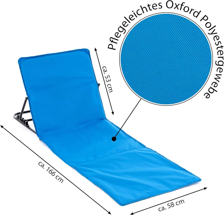 Nexos Trading 2er Set Strandmatte Beach-Matte gepolstert faltbar verstellbare Rückenlehne (Blau), Bl