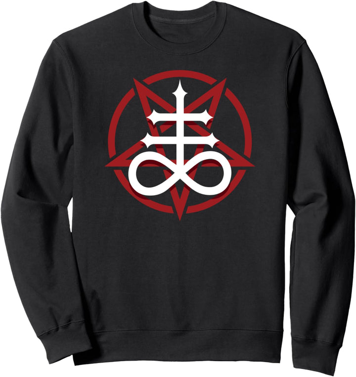 Satanic Leviathan Cross And Pentagram Sweatshirt