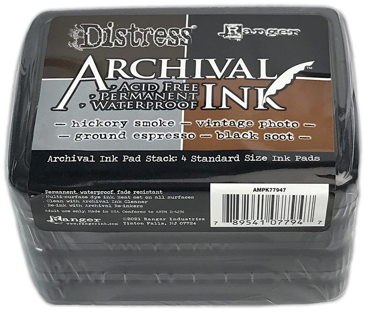 Tim Holtz Distress Archival Ink Pad Stack-Basics -MPK77947, Basics