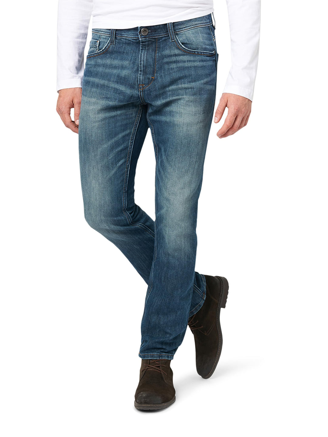 TOM TAILOR Herren Tunica Hemd aus Leinen 1007860 28W / 30L Mid Stone Wash Denim 1052, 28W / 30L Mid