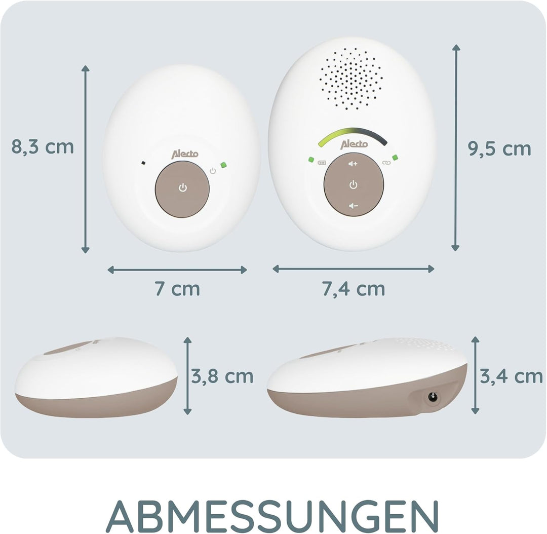 Alecto DBX110 Babyphone Audio - digitales Babyphone mit DECT - 300 m Reichweite - kompaktes Design -