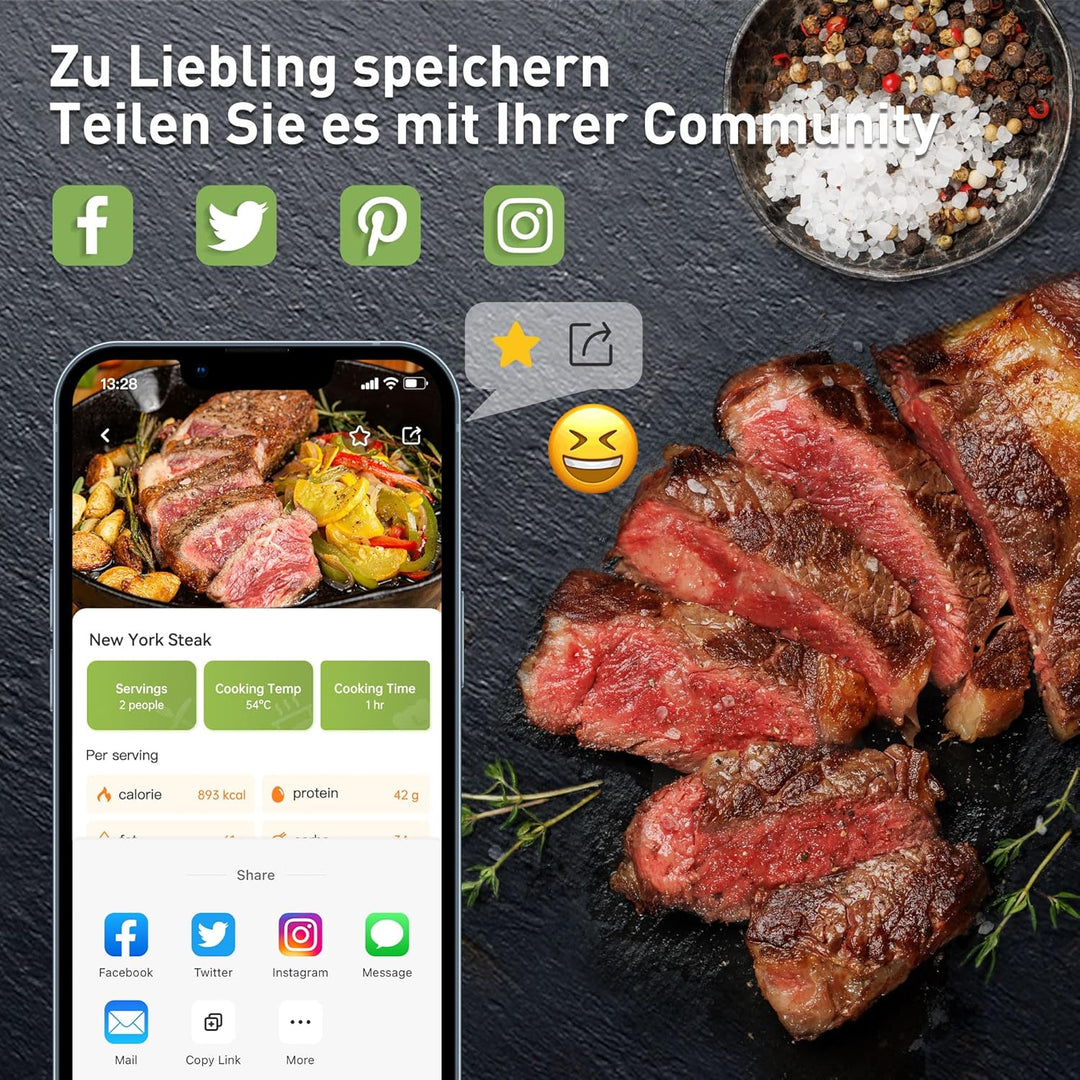 KitchenBoss Sous Vide Stick WiFi：Sous Vide Garer App-Steuerung Sous Vide Stab WLAN Präzisionskocher