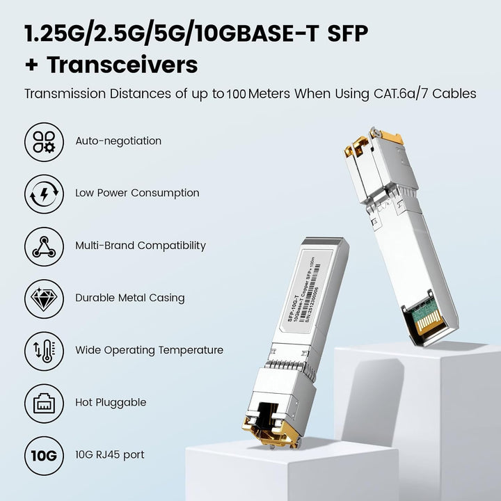 1.25/2.5/5/10GBase-T 10Gb SFP+ auf RJ45 Kupfer Transceiver Modul mit Realtek Chip &amp; DDM für Cisco SF