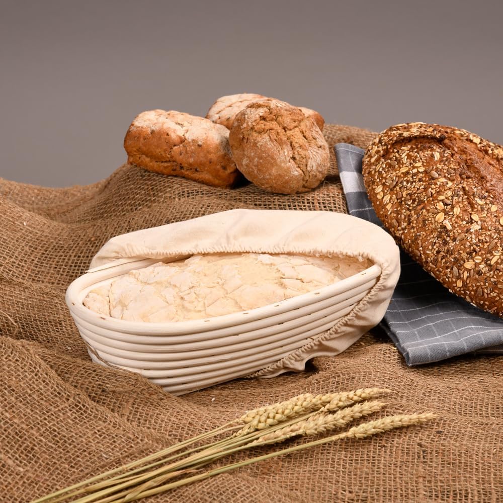 KESPER | Gärkörbchen, Material: Rattan, Textilfutter (abnehmbar), Masse: 28 x 15 x 8 cm, Farbe: Natu