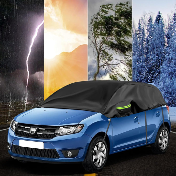 Autoabdeckung Wasserdicht Ersatz für Dacia Sandero 2012-2023, Halbgarage, Autohülle Autoplane, Windd