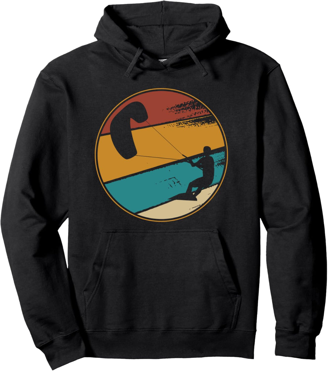 Kiteboarding Shirt mit Kitesurfer im retro vintage Look Pullover Hoodie