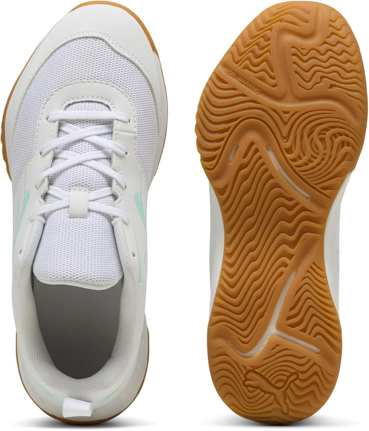 PUMA Unisex Kinder Varion Li JrIndoor Court Shoe 33 EU Electric Peppermint Puma White Gum, 33 EU Ele