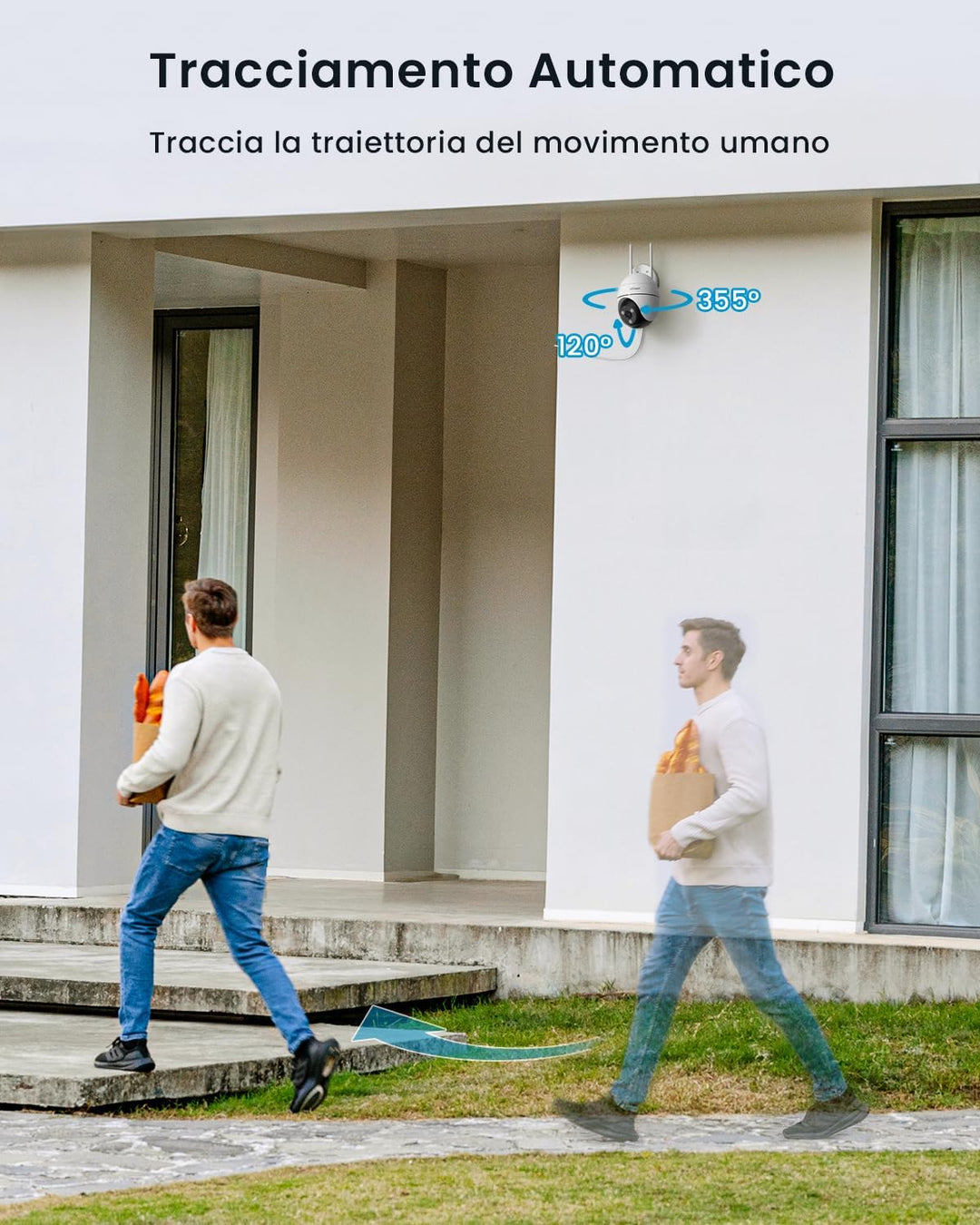 ieGeek 2K Überwachungskamera Aussen, PTZ Outdoor WLAN IP Kamera überwachung aussen, WiFi Dome Camera