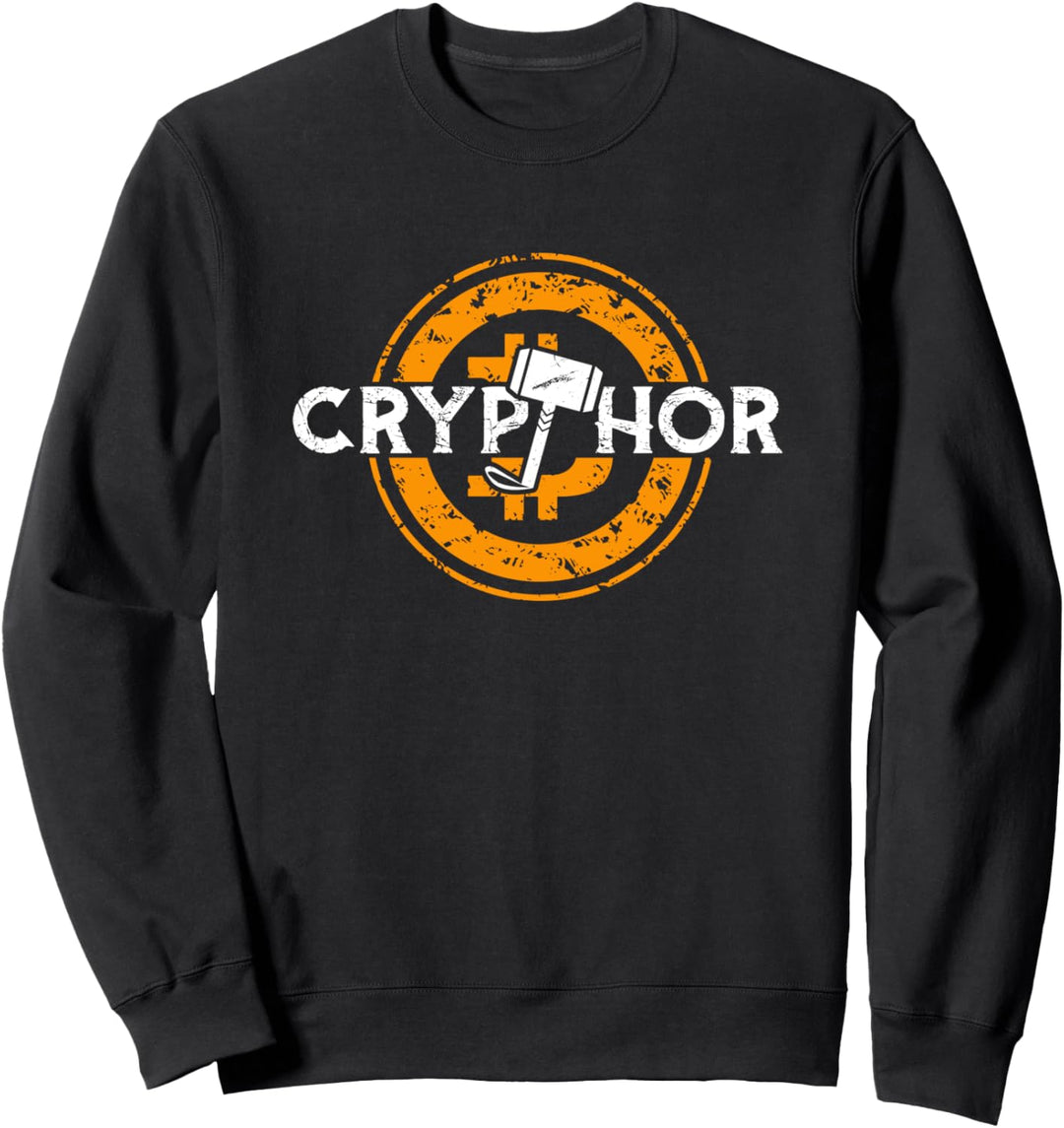 Crypthor Bitcoin Handel Kryptowährung Bitcoin Superheld Sweatshirt
