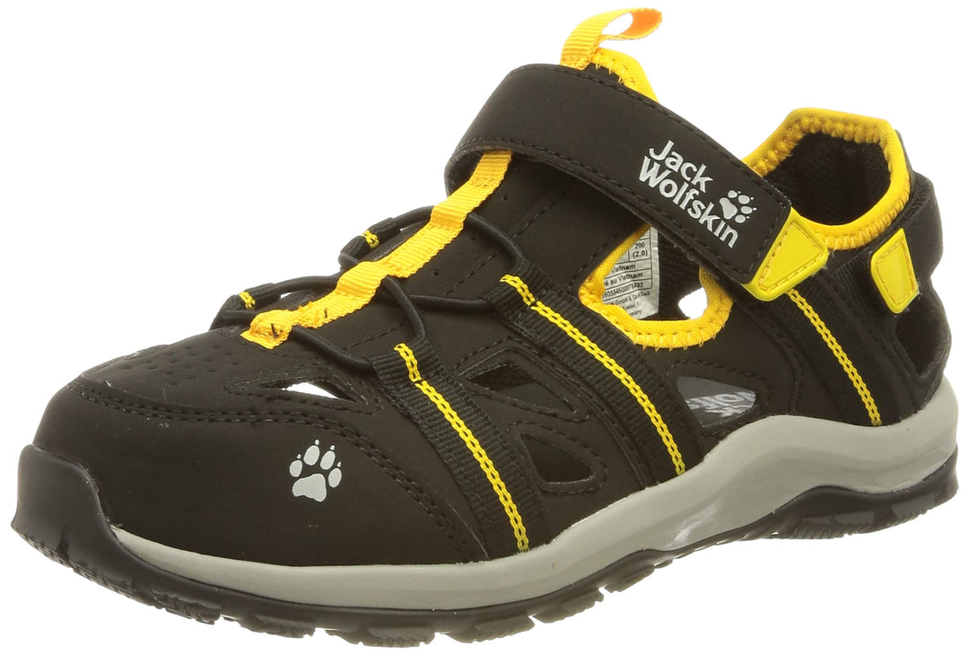 Jack Wolfskin Unisex Sun Climber KSandale 35 EU Black Burly Yellow Xt, 35 EU Black Burly Yellow Xt
