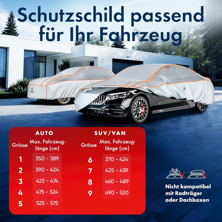 WALSER Premium Hagelschutz Abdeckplane Auto, Hagelschutzplane EPE mit UV-Schutz, 100% wasserdichte A
