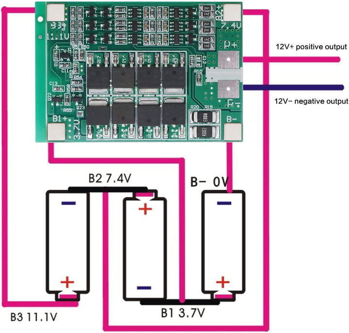 2PCS Lithium Battery Protection Board 3S 40A 12V Multi-Protection Lithium Battery Charging Protectio