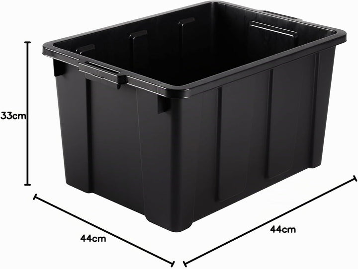 Iris Ohyama Heavy Duty Organisation Boxes, 68L, 4er-Set, Rot, Gross, Robust, Stapelbar, Aufbewahrung
