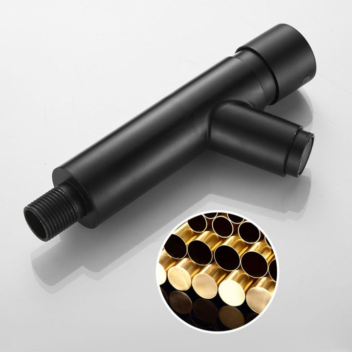 Waschtischarmatur Kaltwasser Schwarz Wasserhahn Wandmontage Bad &