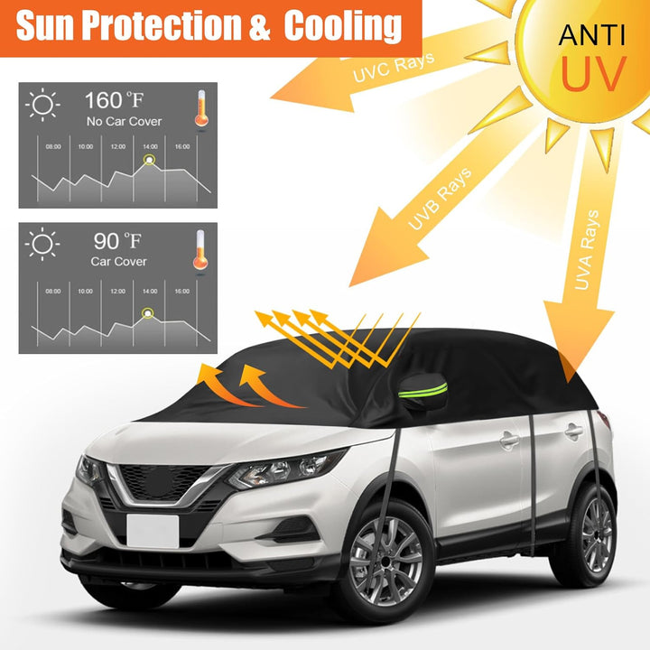 Halbe Autoabdeckung Ersatz für Nissan Qashqai 2013-2024, Halbgarage, Upgrade Verdickter Stoff Allwet