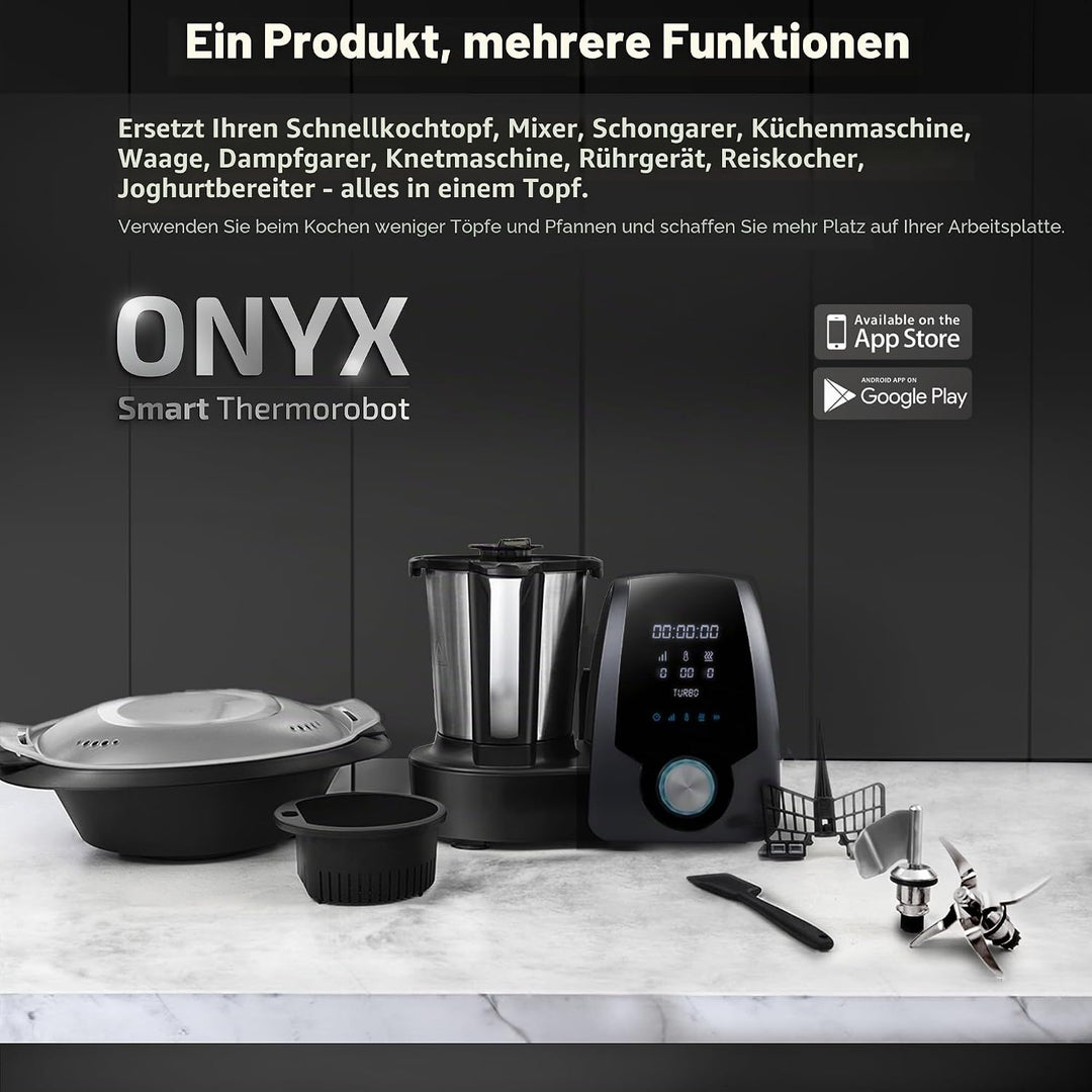 Zilan ONYX Thermo Roboter Multifunktions-Küchenmaschine mit WLAN, 30 Funktionen, digitales LED-Displ