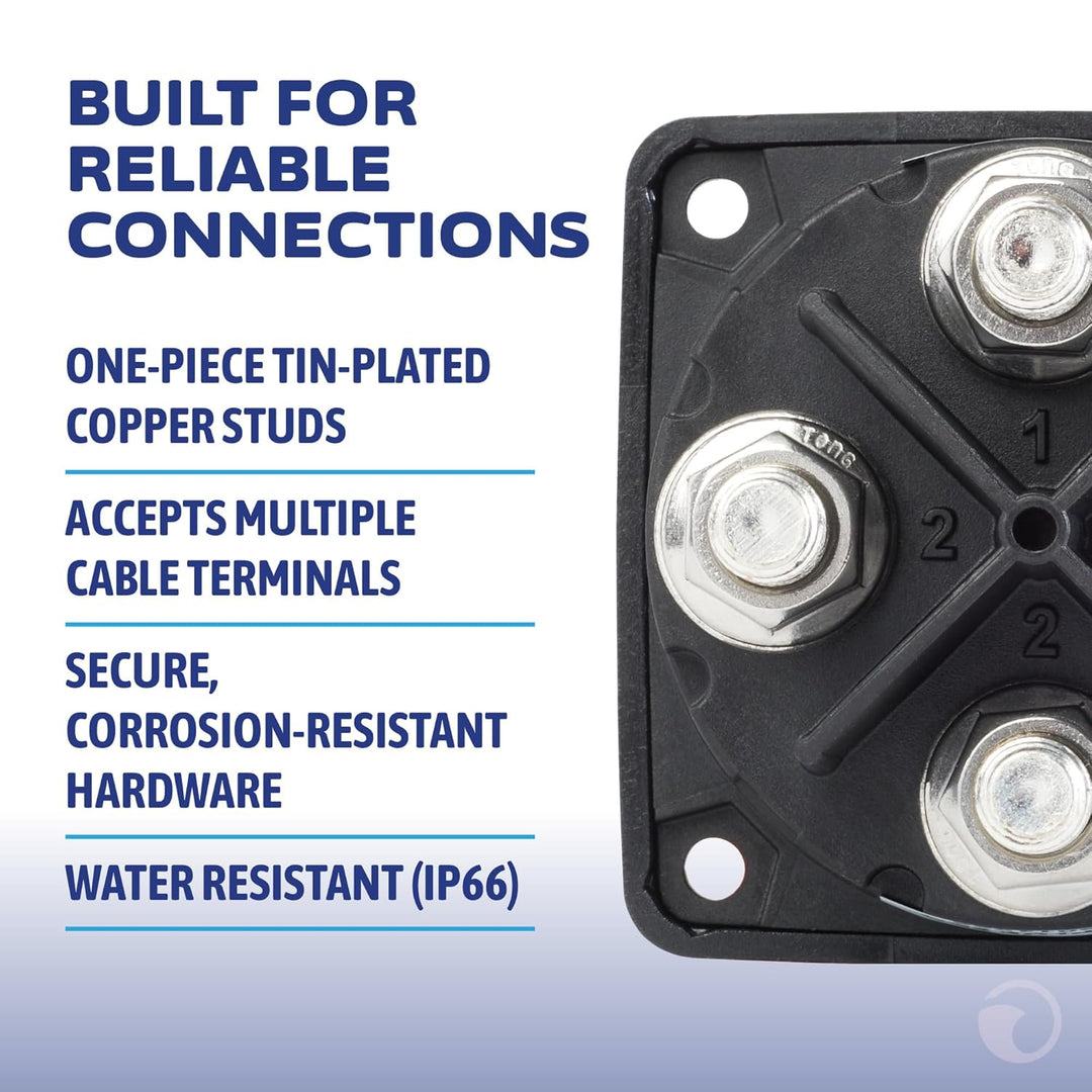 Blue Sea Systems Batterieschalter m-Serie, 300 A, Dual Circ. schwarz, Dual Circ. schwarz