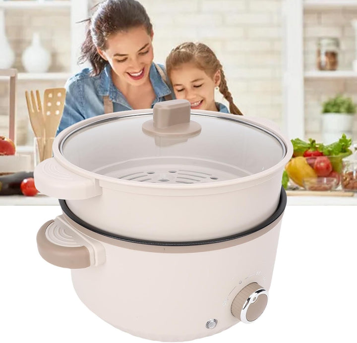 Hot Pot Electric Ramen Cooker, 3L Grosse Kapazität Tragbarer Heisser Pot -Schnellnudeln Kocher Multi