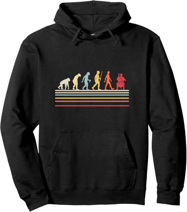 Retro Evolution Cellospieler Geschenk Musiker Musik Cello Pullover Hoodie