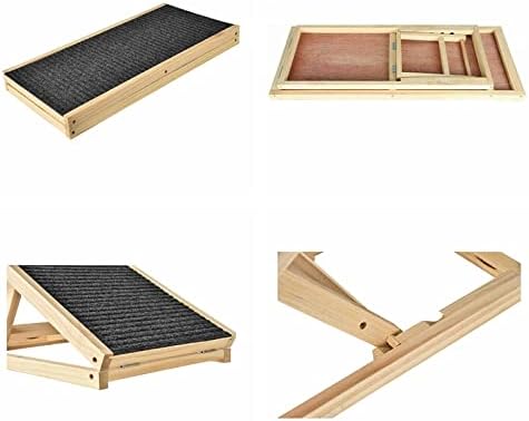 Holz-Hunderampe Katzen Rampe, 70cm Lang Hölzerne Hundetreppe für Bett oder Sofa, für Auto Höhenverst