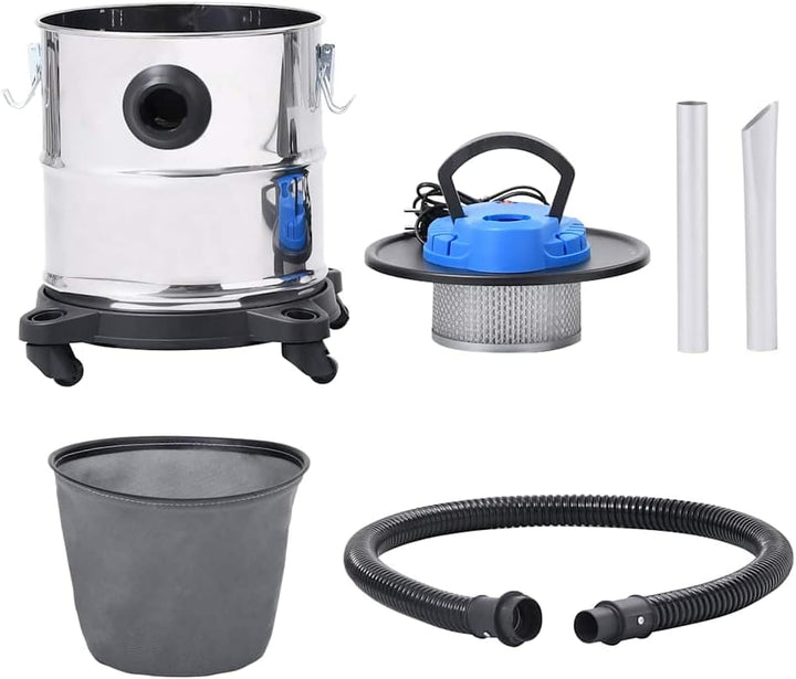 vidaXL Aschesauger mit HEPA-Filter Aluminium-Rohr Kaminsauger Heisssauger Grill Sauger Ofensauger Fe
