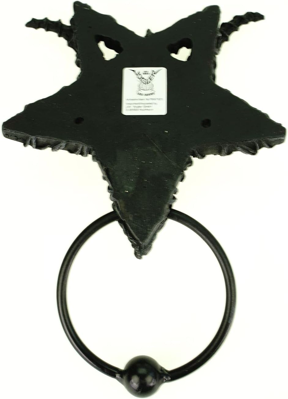 Joh. Vogler GmbH Türklopfer Baphomet mit Metallring Satan Teufel Dämon 23 cm Figur Tür