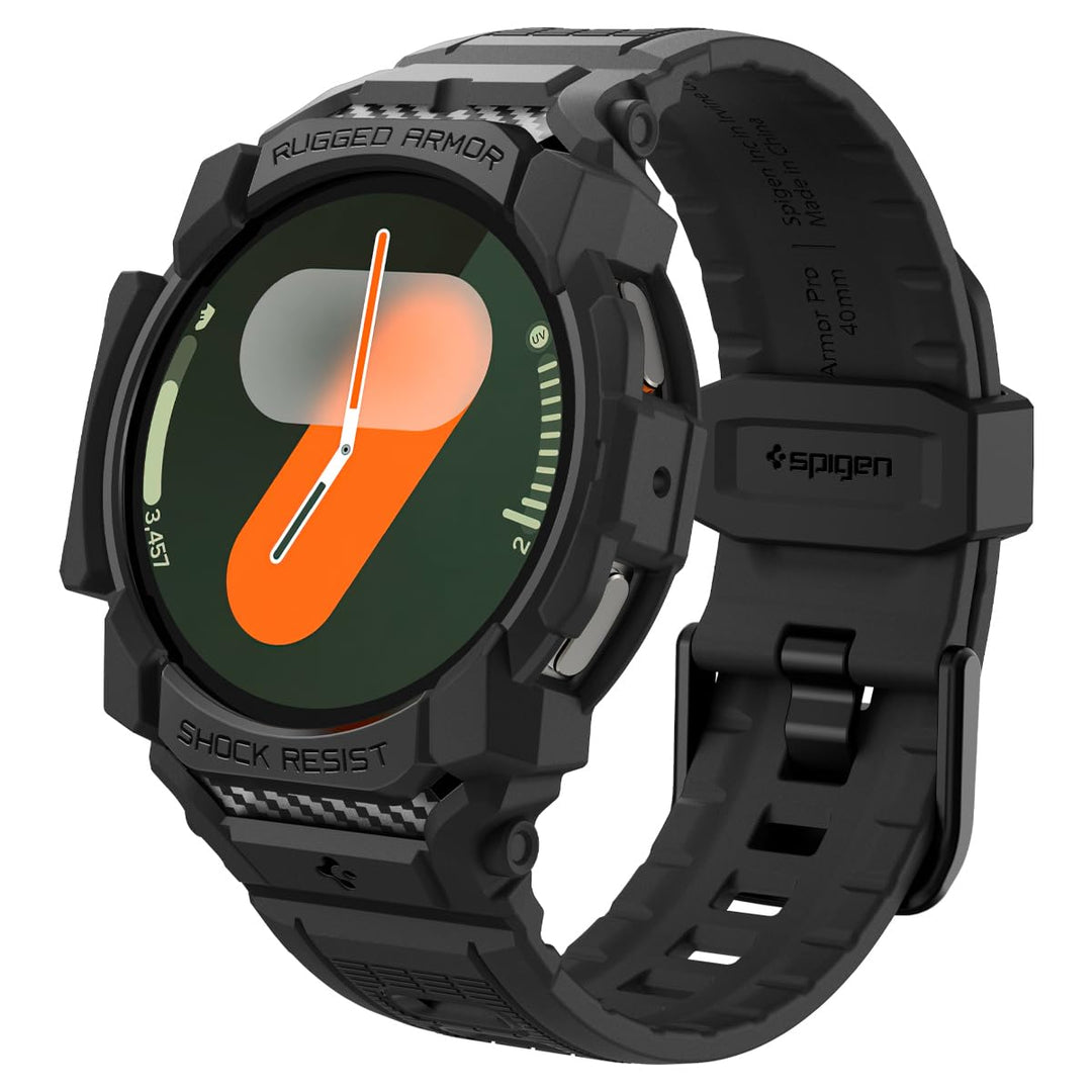 Spigen Rugged Armor Pro Hülle mit Armband Kompatibel mit Samsung Galaxy Watch 7 40mm (2024) - Matt S