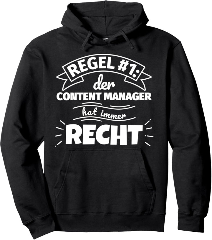 Content Manager lustiger Spruch Geschenke Beruf - Regel Numm Pullover Hoodie