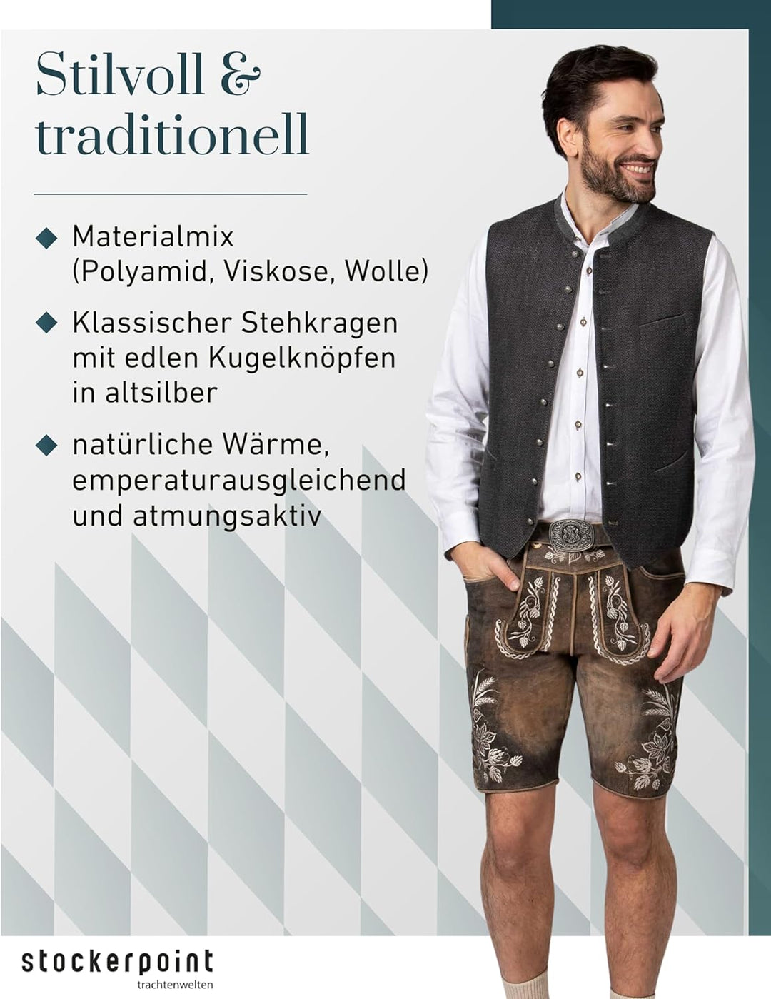 Stockerpoint Herren Pino Trachtenweste, 44