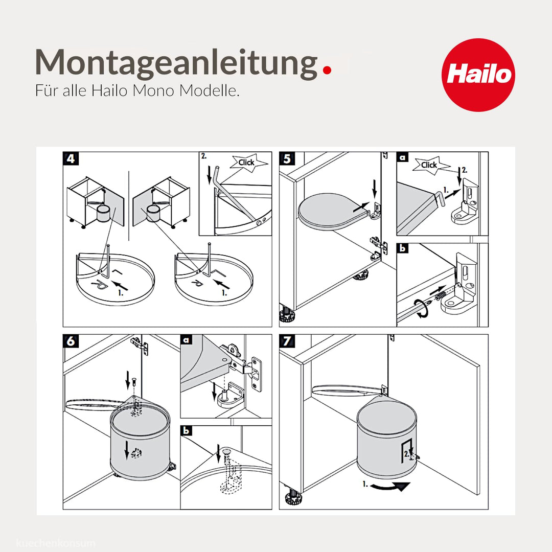 Hailo Abfallsammler MO Swing 40.1/12 Mono 12 L weiss 3512-00 Mülleimer schwenkbar