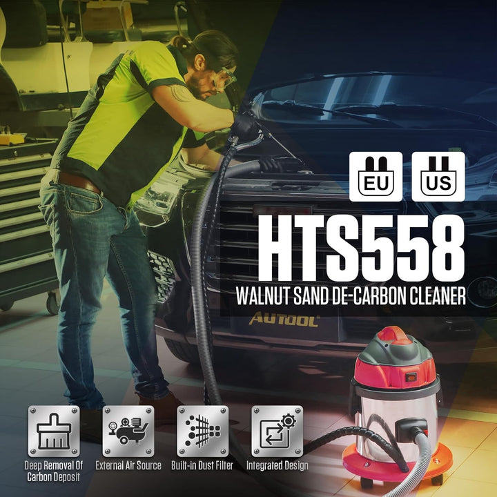 Walnuss-Blaster,Reinigungswerkzeug für Motoreinlassrohrventile,Motorkohlenstoffentferner, HTS558 Wal