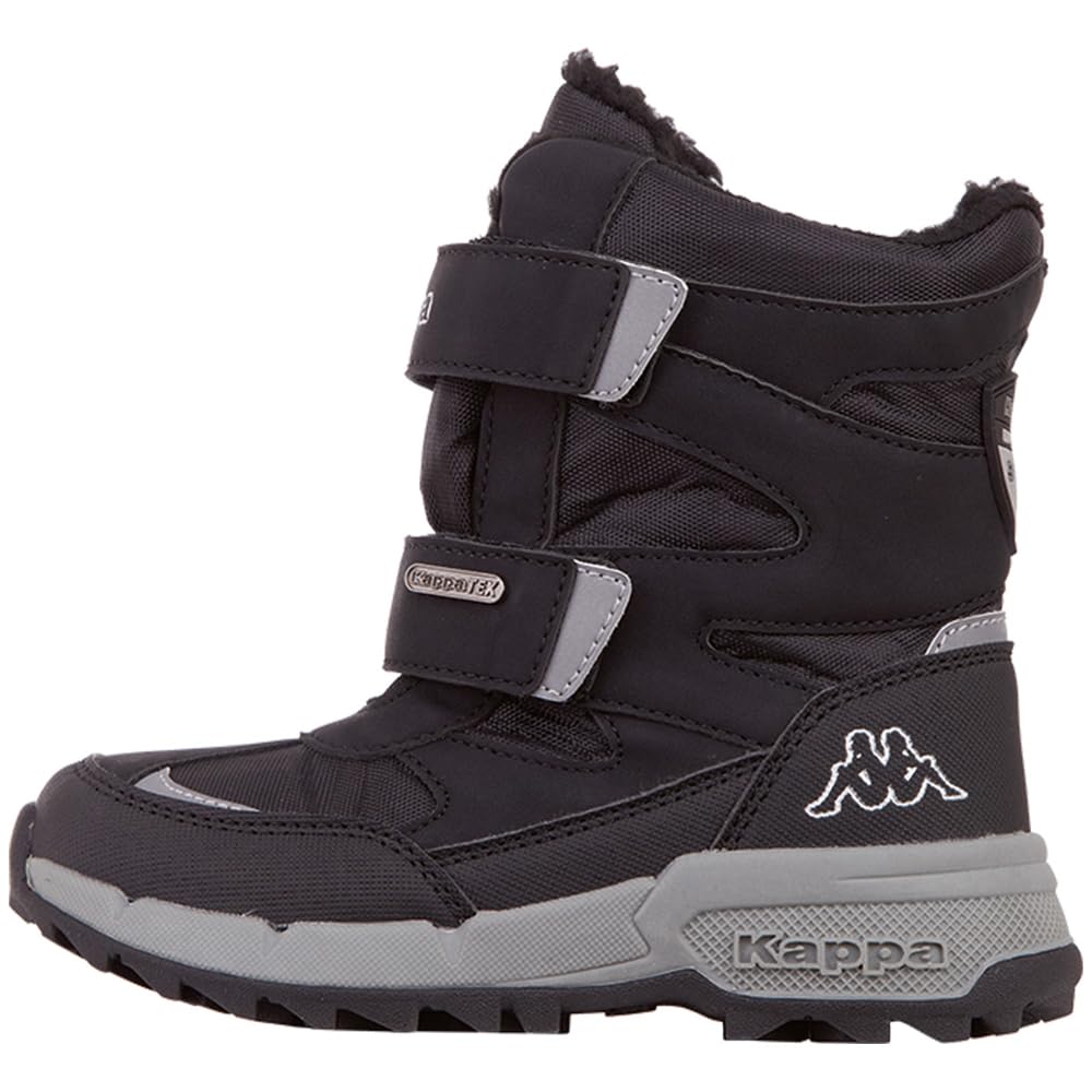 Kappa Unisex Kinder Stiefel Winterschuh gefüttert Stylecode 260903K Schwarz 28 EU 1115 Black Silver,