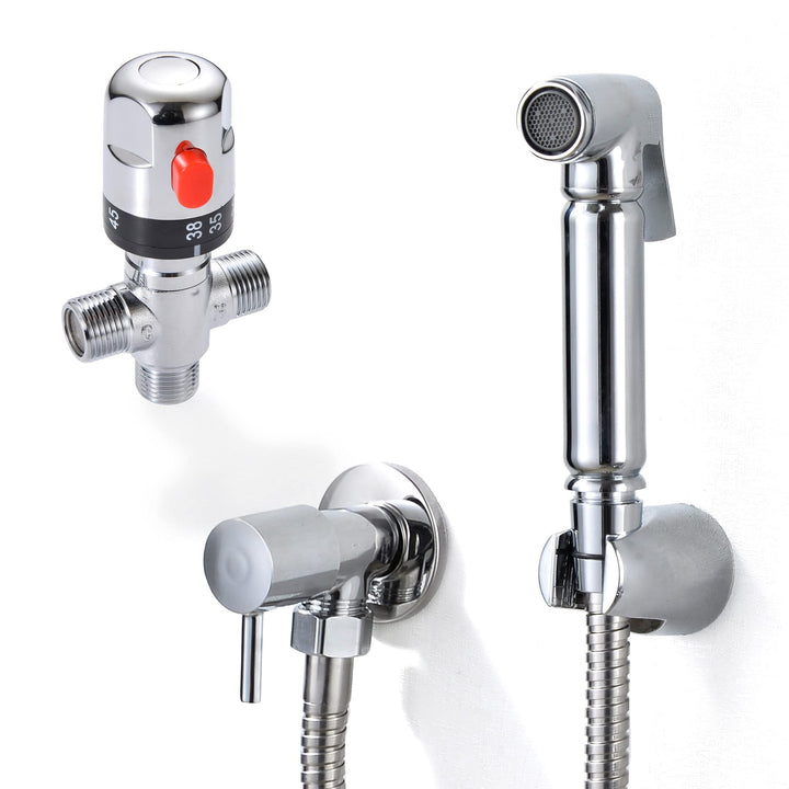 Xcel Home CAW 018 TH CAW011-TH Thermostat-Bidetdusche, verchromt, Duschkopf, Toilettenbrause aus Mes