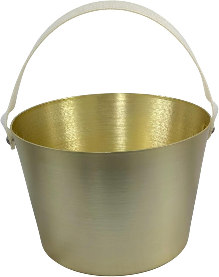 Saunaeimer aus Aluminium champagner mit flexiblem Tragegurt der Marke SudoreWell by MaReBa24®