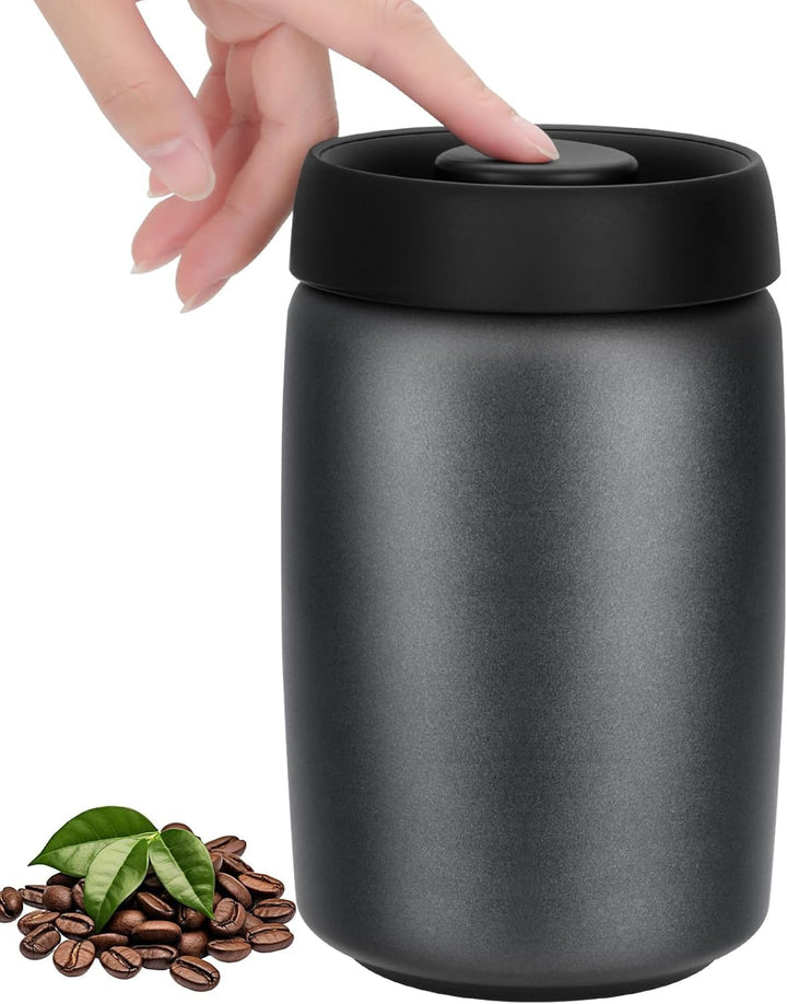 VINATO 1.2L Edelstahl Kaffeedose Vakuumbehälter für Kaffee, Tee oder Lebensmittel – Luftdicht, Aroma
