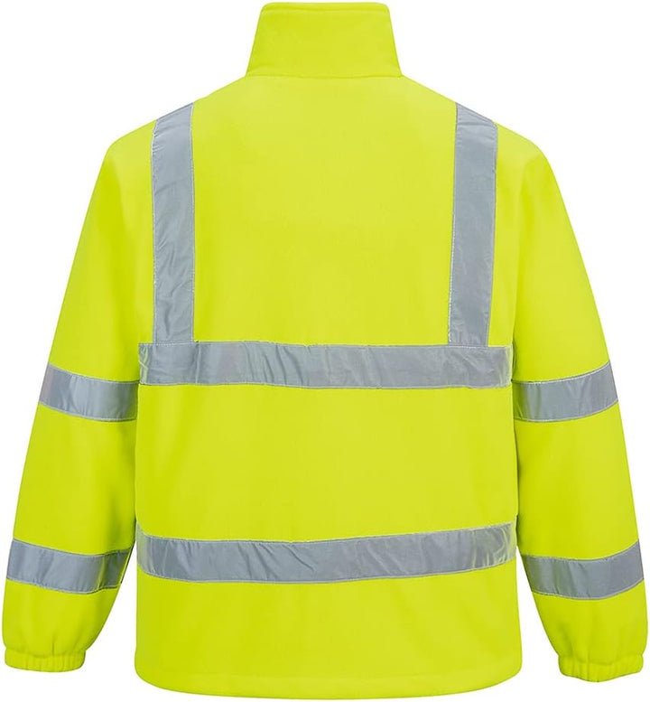 Portwest Herren F301 F300 Warnschutz Fleece Jacke mit Netzfutter, Gelb, 4XL EU 4XL Gelb, 4XL Gelb