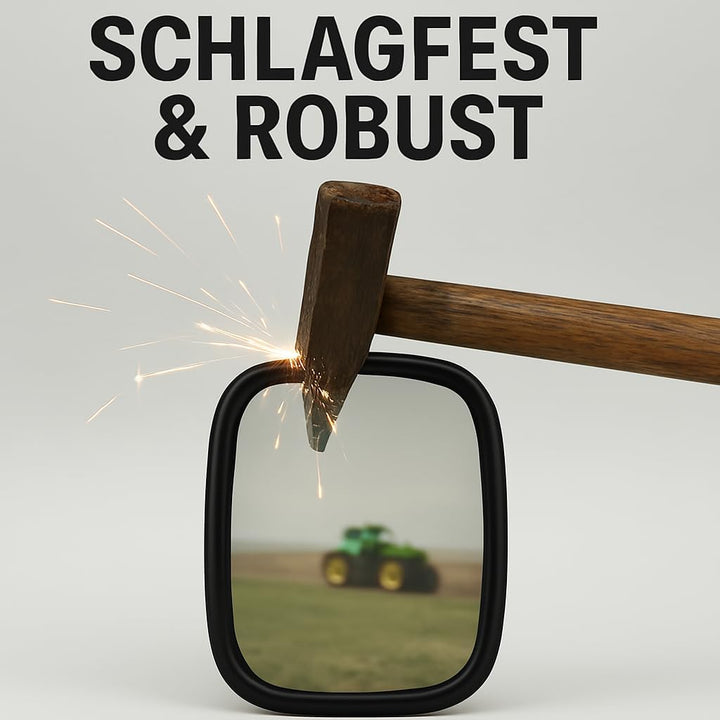 2x Aussenspiegel Rückspiegel ø10 Traktor Bagger 175x125 mm Spiegelhalter Lang Arm